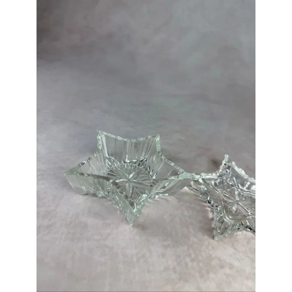 Vintage Clear Celestial Star Lidded Trinket Dish 90s